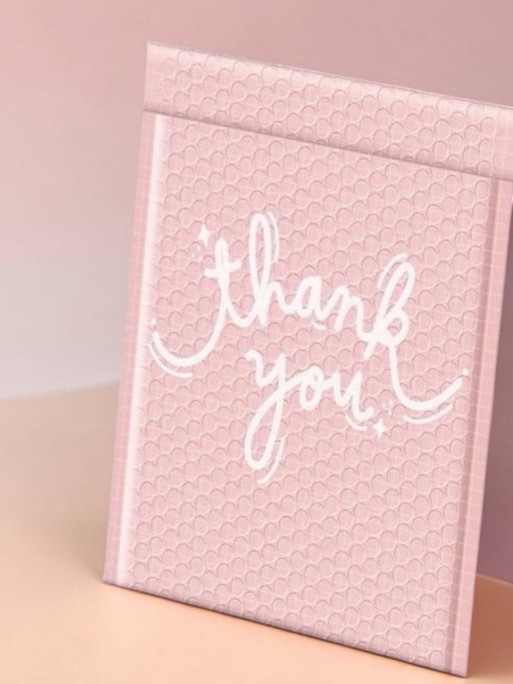 Pink 'Thank You' Bubble Mailers - Decorative Shipping Envelopes 10ct 8.5”x12”